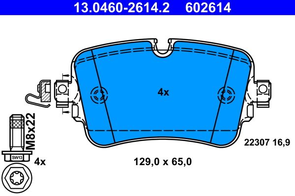 Brake Pad Set, disc brake 13.0460-2614.2