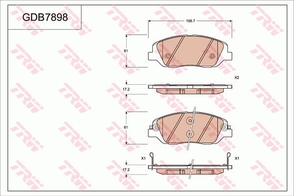 TRW DISC BRAKE PADS - TecDoc Only