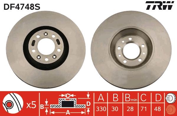 TRW BRAKE DISC - TecDoc Only