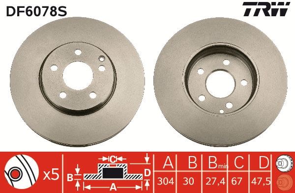 TRW BRAKE DISC - TecDoc 1