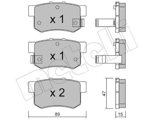 METELLI 22-0173-0 - Bremsbelagsatz, Scheibenbremse