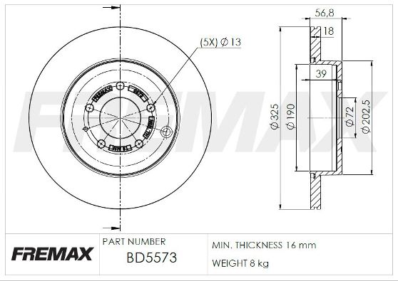 BD-5573 FREMAX féktárcsa