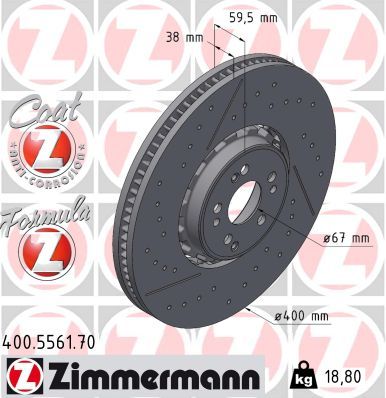 Zimmermann 400.5561.70 Bremsscheibe