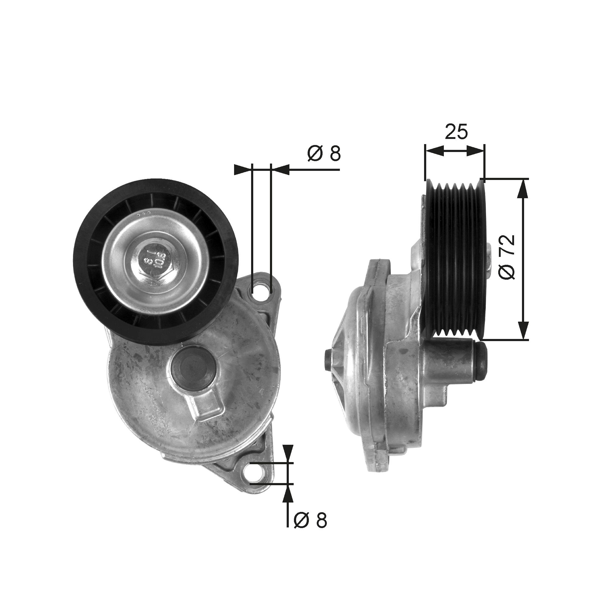 Belt Tensioner, V-ribbed belt T38188