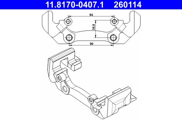 Bracket, brake caliper 11.8170-0407.1