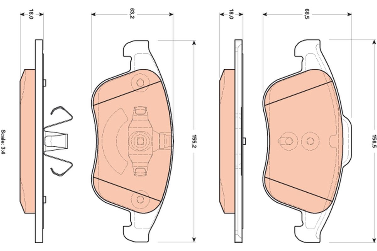 Brake Pad Set, disc brake GDB1896