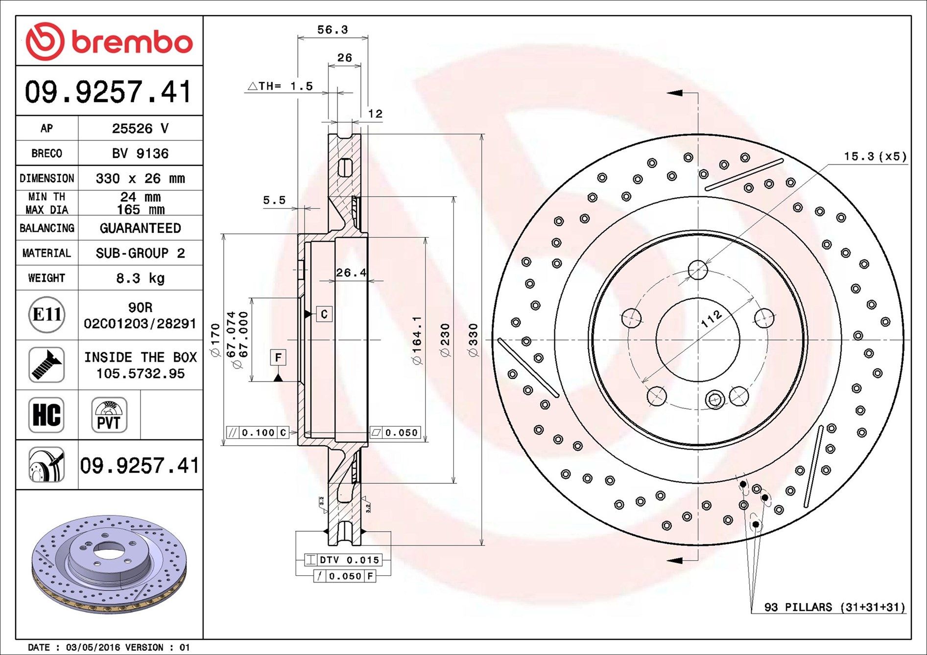 Brembo 09.9257.41 Bremsscheibe