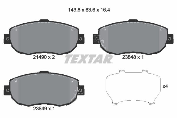 2149001 TEXTAR fékbetétkészlet, tárcsafék