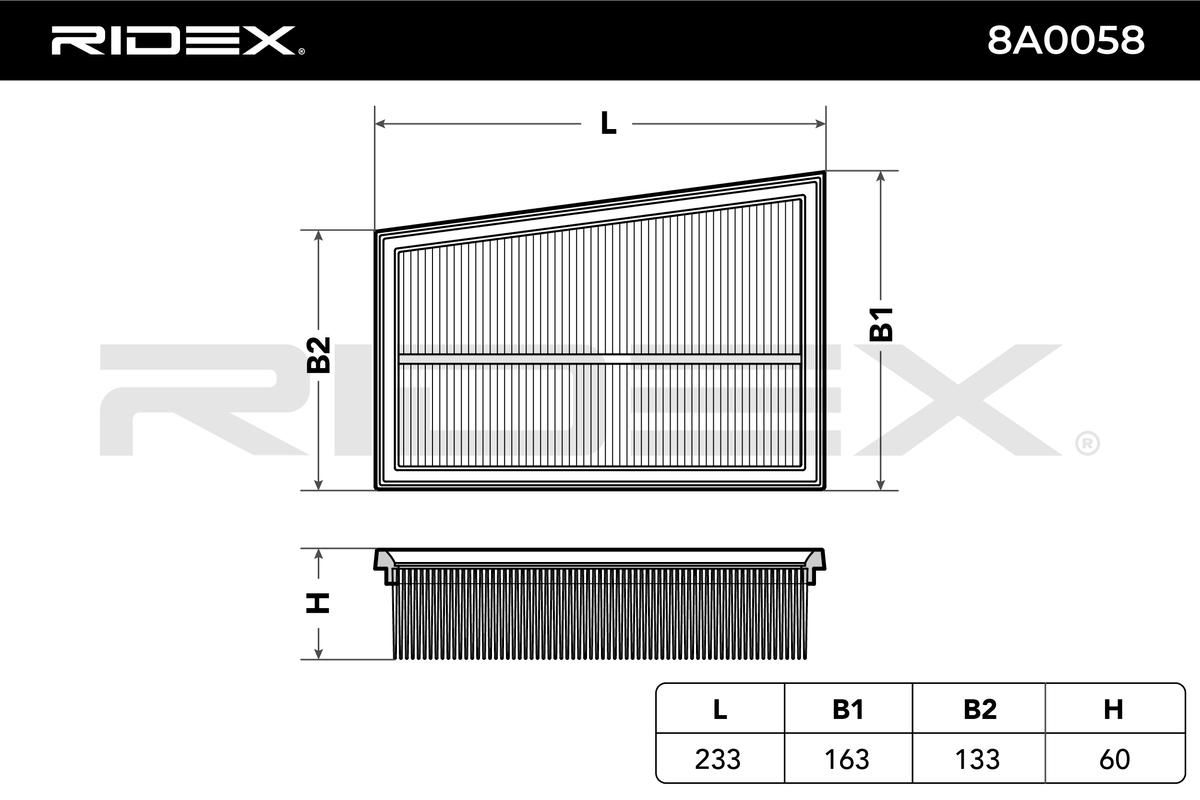 8A0058 RIDEX légszűrő