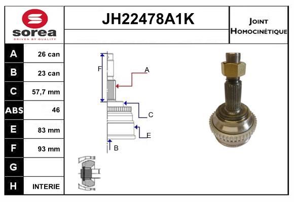 KIT CV JOINT AVEC KR054 - CHRYSLER