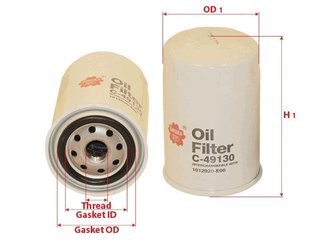 OIL FILTER FITS WCO127 101202 - TecDoc Only