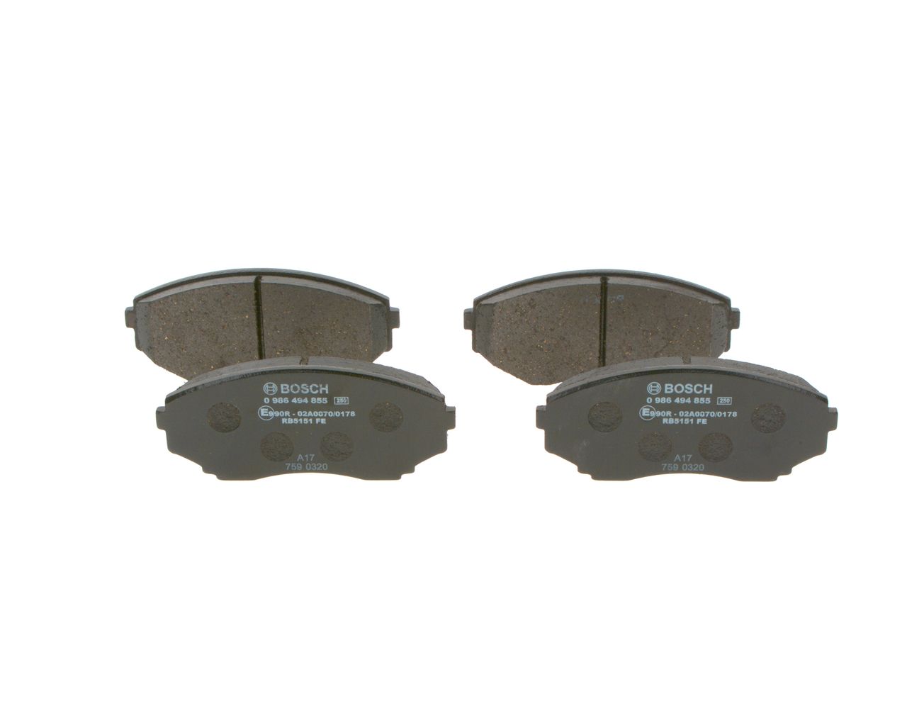 BOSCH 0 986 494 855 Brake Pad Set, disc brake