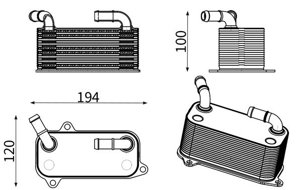 Radiador de aceite, transmisión de automática