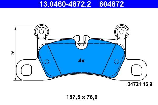 Brake Pad Set, disc brake 13.0460-4872.2