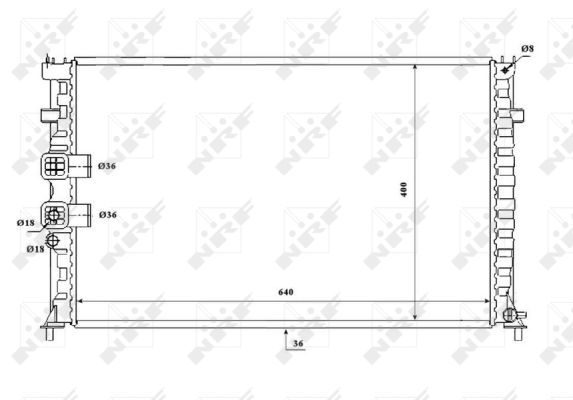 Radiator, engine cooling 53842