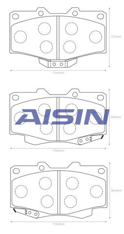 Aisin Brake Pad Set - Front - - TecDoc 2