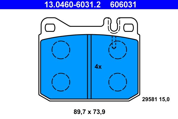 Brake Pad Set, disc brake 13.0460-6031.2