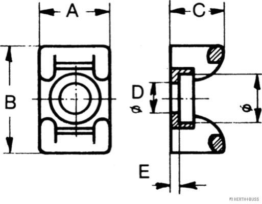 Befestigungssockel, Kabelbinder