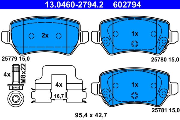 Brake Pad Set, disc brake 13.0460-2794.2