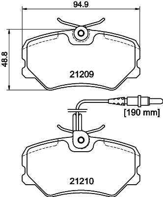 Комплект тормозных колодок, дисковый тормоз 8DB 355 017-741