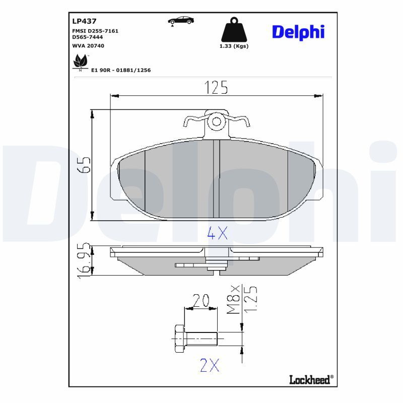 Bremsbelagsatz, Scheibenbremse