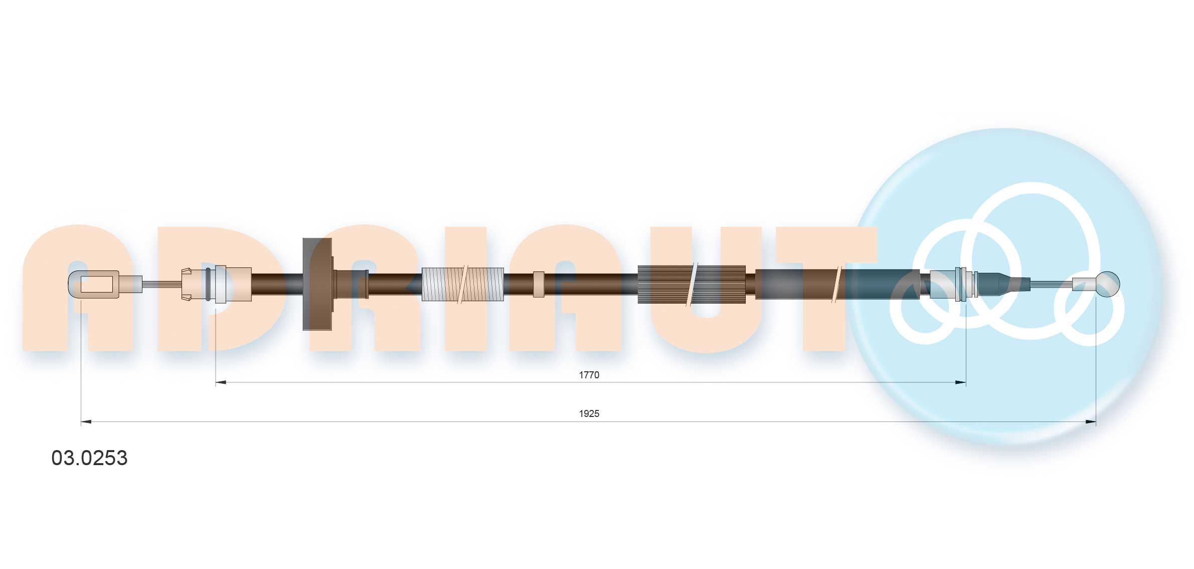 ADRIAUTO 03.0253 - Seilzug, Feststellbremse