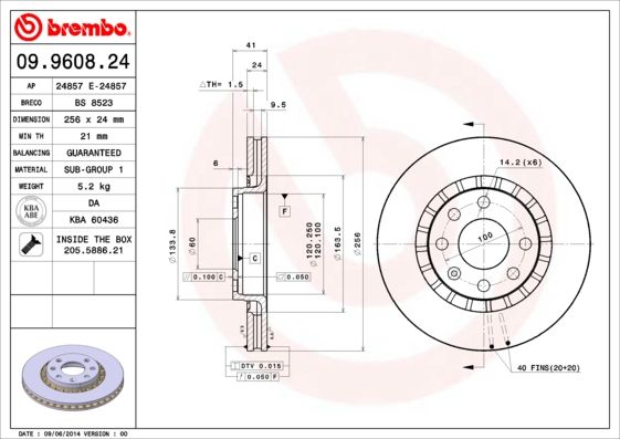 Brake Disc 09.9608.24