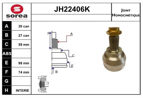 KIT CV JOINT AVEC KR129 - BMW SERIE