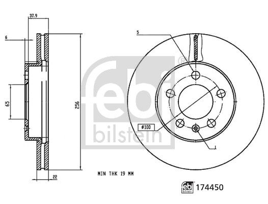 Febi Bilstein 174450 - Bremsscheibe Febi Bilstein 174450 - Bremsscheibe