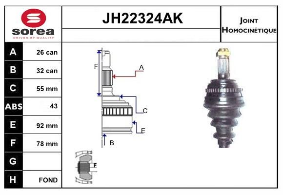 KIT CV JOINT AVEC KR122 - ROVER 400