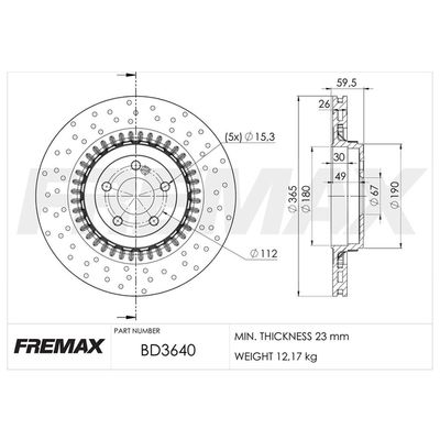 BD-3640 FREMAX féktárcsa