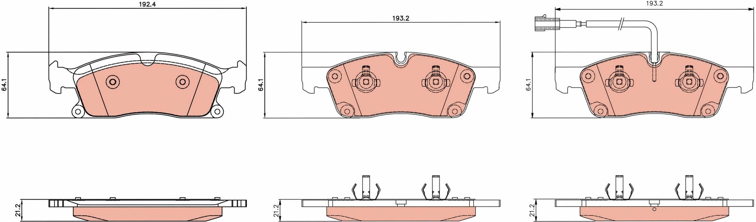 TRW DISC BRAKE PADS - TecDoc 2
