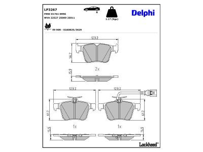 DELPHI LP3267 - Bremsbelagsatz, Scheibenbremse
