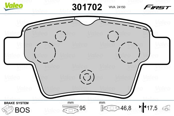 Brake Pad Set, disc brake 301702