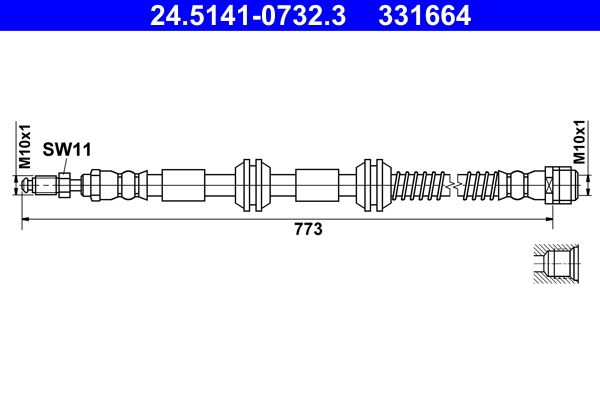 24.5141-0732.3 ATE fékcső