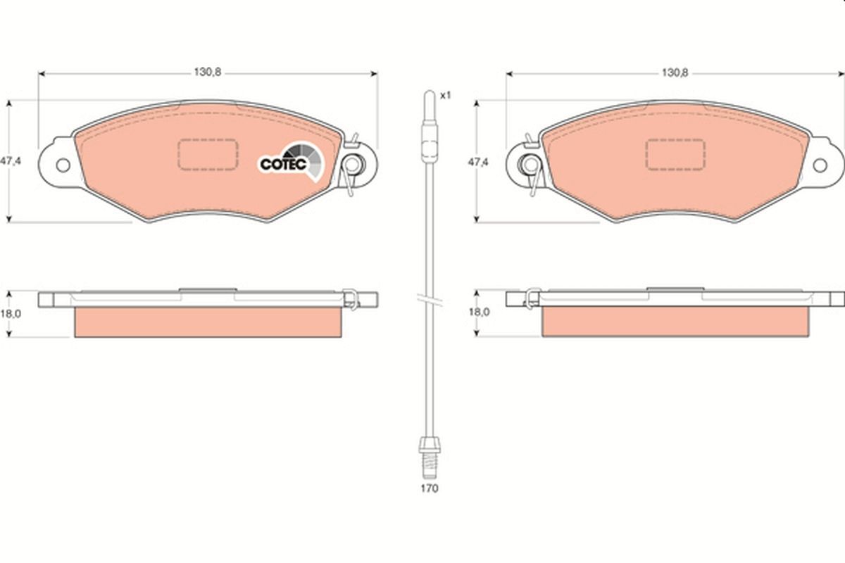 Brake Pad Set, disc brake GDB1402