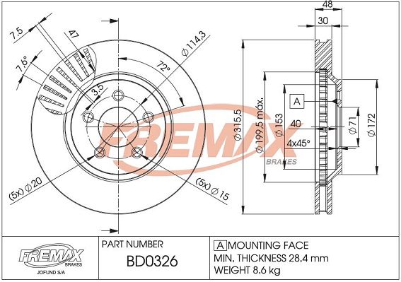 BD-0326 FREMAX féktárcsa