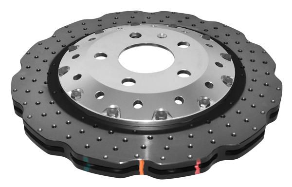 5000 Fully Assembled 2-piece Clear Anodised Hat Cross-drill and Dimple WAVE Disc KP [ Audi RS Q3 14-> F ] - TecDoc 2