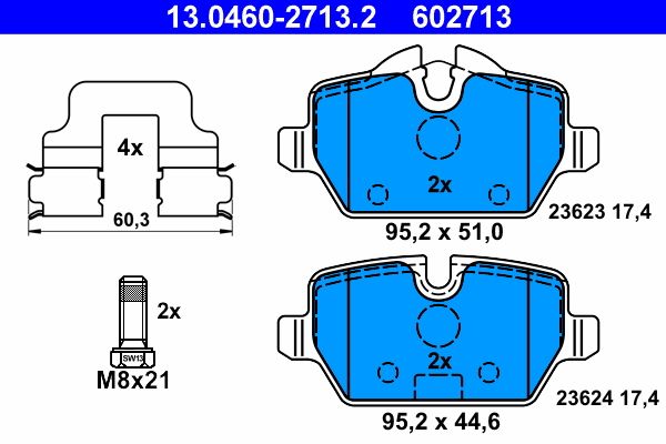 Brake Pad Set, disc brake 13.0460-2713.2