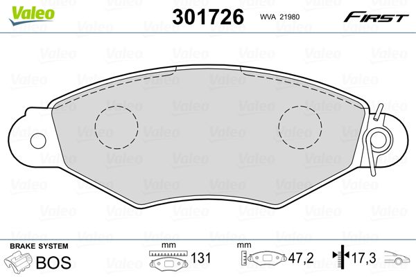 Brake Pad Set, disc brake 301726