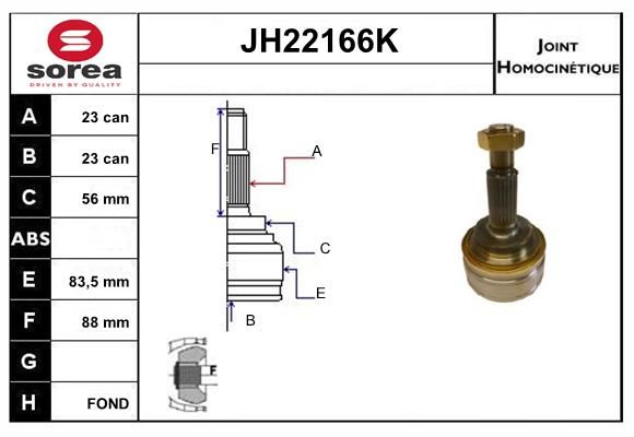 KIT CV JOINT AVEC KR078 - STARLET