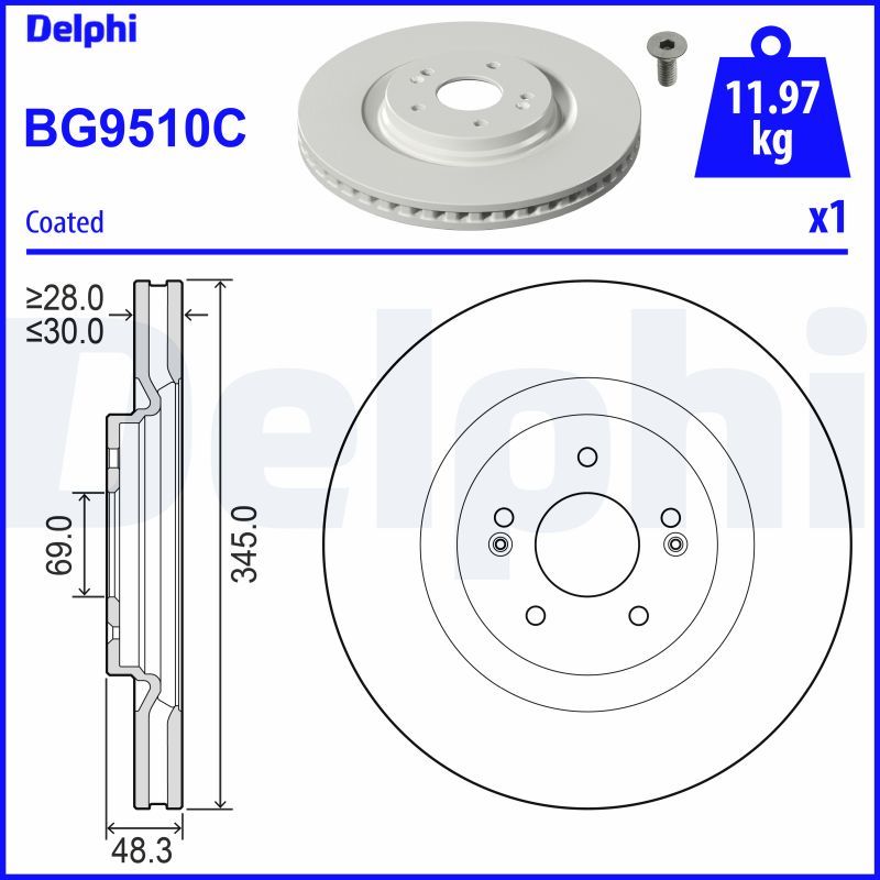 Delphi BG9510C - Bremsscheibe Delphi BG9510C - Bremsscheibe