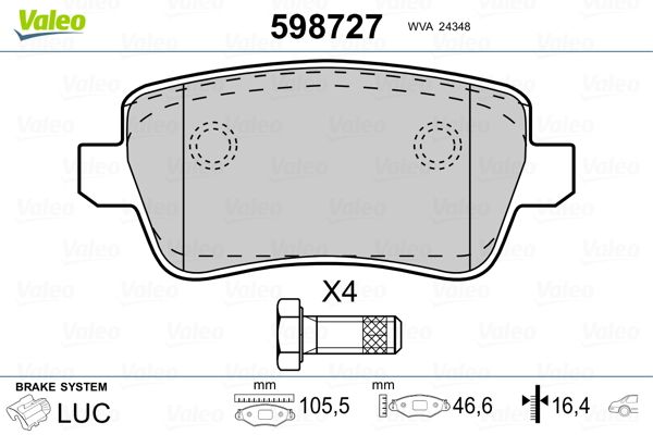 Brake Pad Set, disc brake 598727