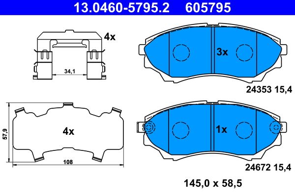 Brake Pad Set, disc brake 13.0460-5795.2