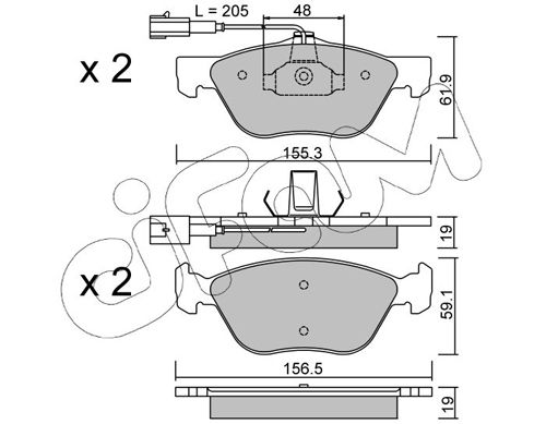 Brake Pad Set, disc brake 822-083-0