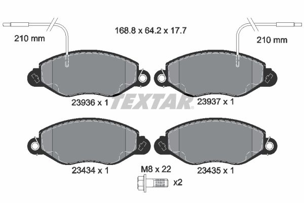 2393601 TEXTAR Q+ fékbetétkészlet, tárcsafék