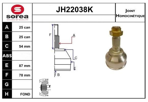 KIT CV JOINT AVEC KR053 - CROMA