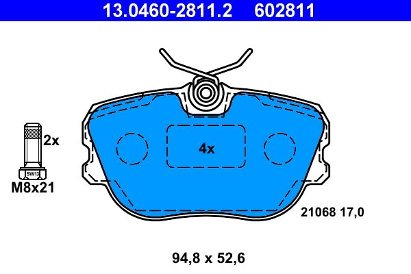 Brake Pad Set, disc brake 13.0460-2811.2