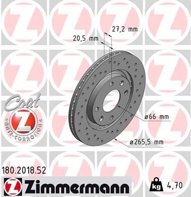 ZIMMERMANN 180.2018.52 - Bremsscheibe SPORT Z