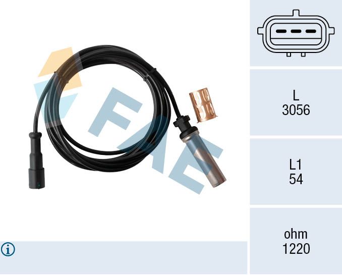 Sensor, wheel speed 78560